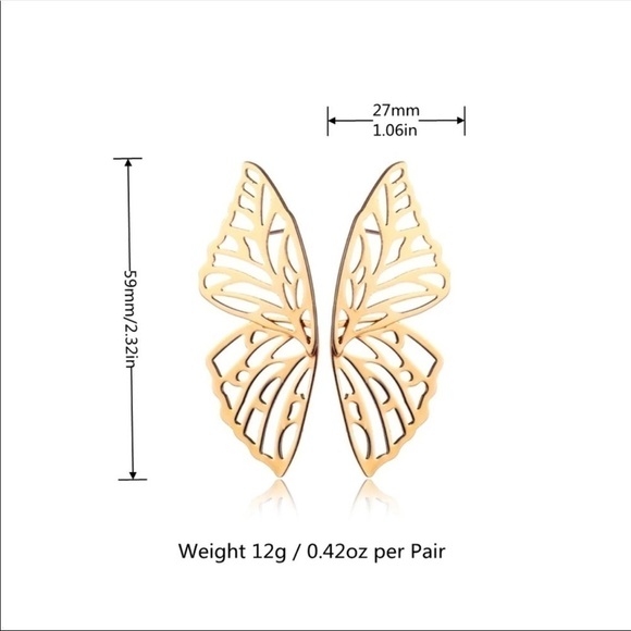 New Butterfly Statement Earrings - Picture 6 of 8